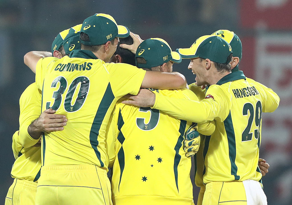 Australia head in after a comeback 3-2 victory in India