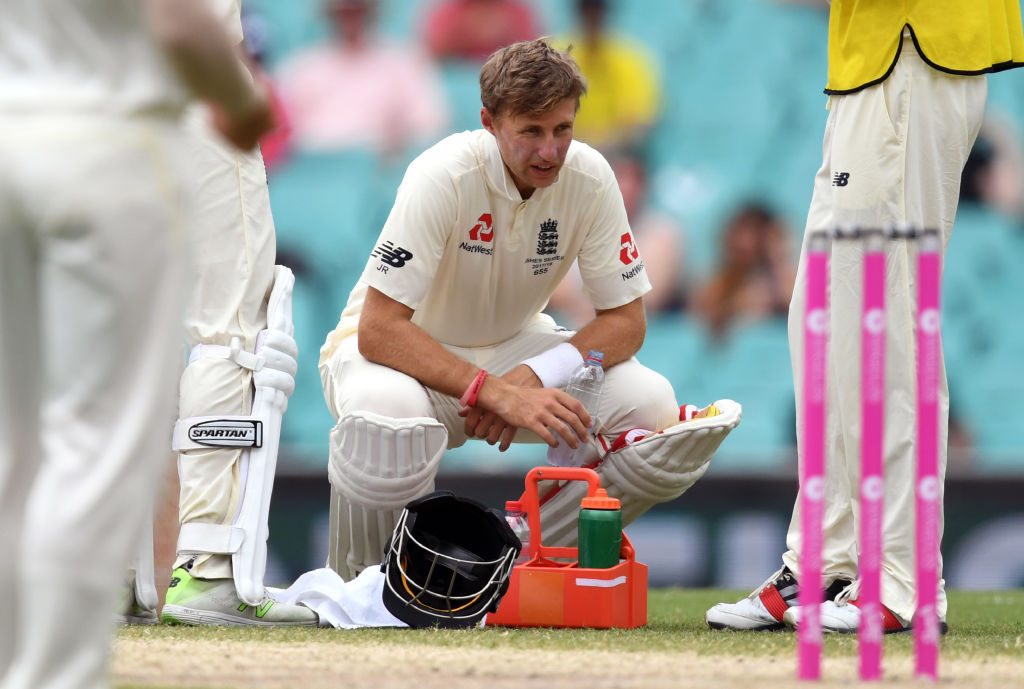 Root retired hurt with dehydration in the 2018 Sydney Test