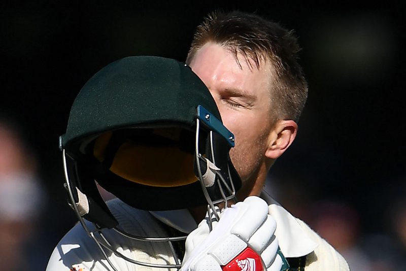 David Warner celebrates the fifth-best Test innings of 2019