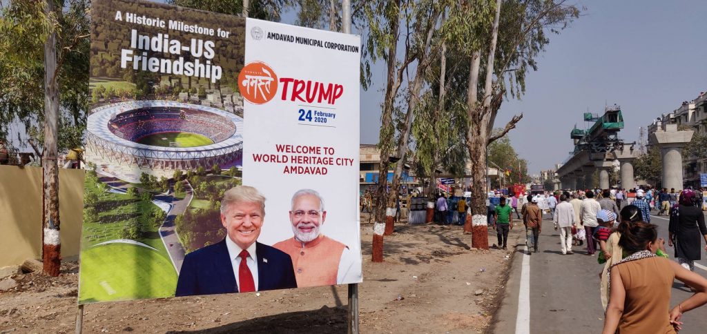 The roads in Ahmedabad were lined with posters on 'India-US Friendship' 