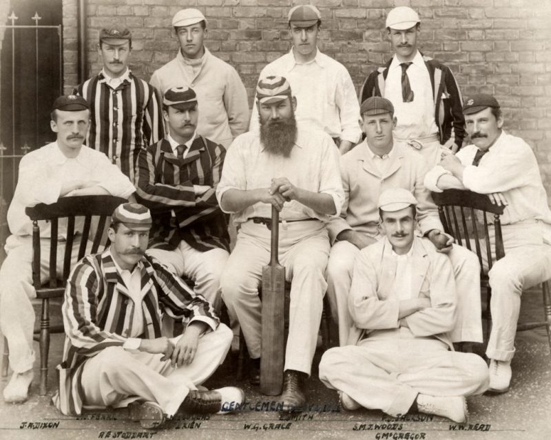 Stanley Jackson, standing in the back row on the right, with his Gentlemen, including WG Grace, ahead of the clash against the Players